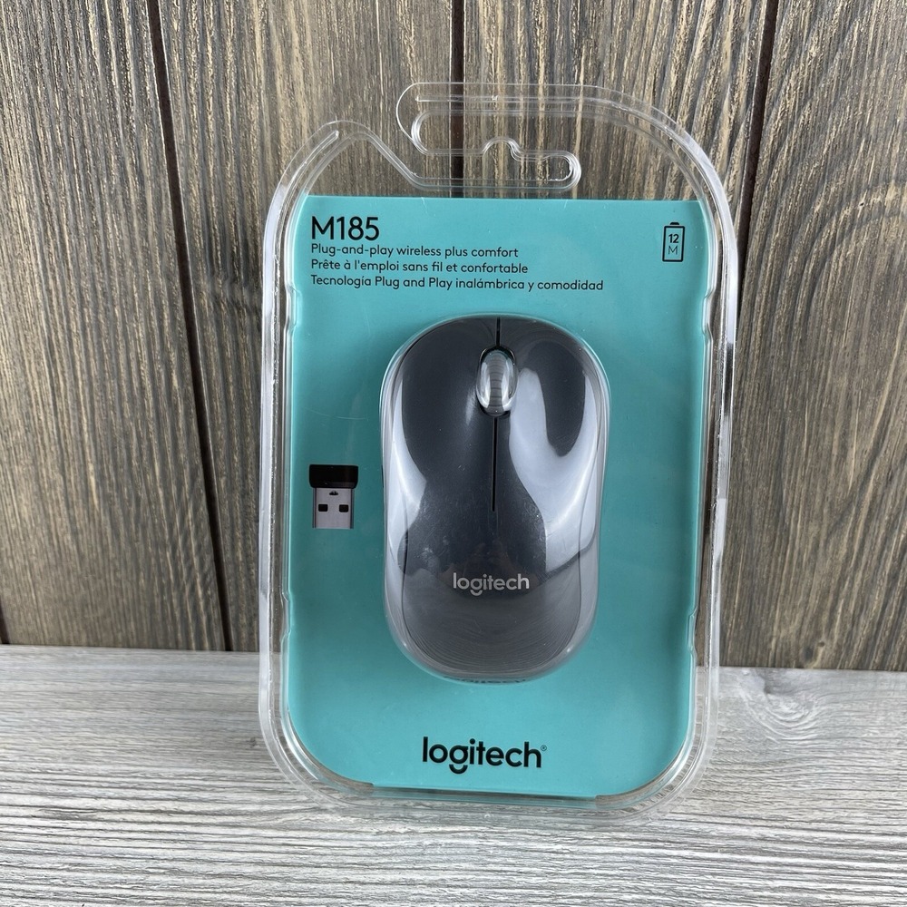 Logitech M185 Plug-And-Play Wireless Plus Comfort Mouse Sealed New